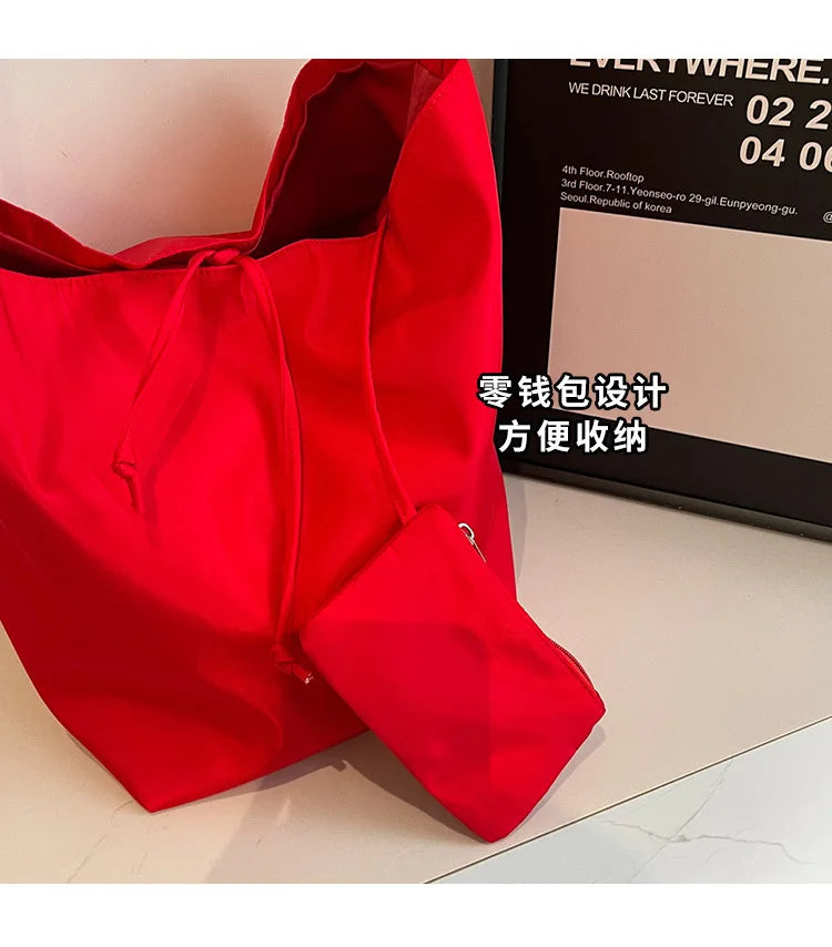 Large Capacity Nylon Tote Shoulder Bag for Women