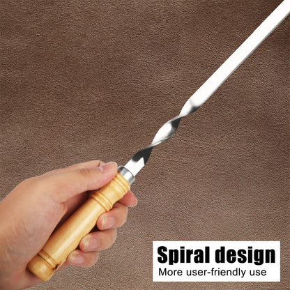 6Pcs Stainless Steel BBQ Skewers with Wooden Handle 55cm