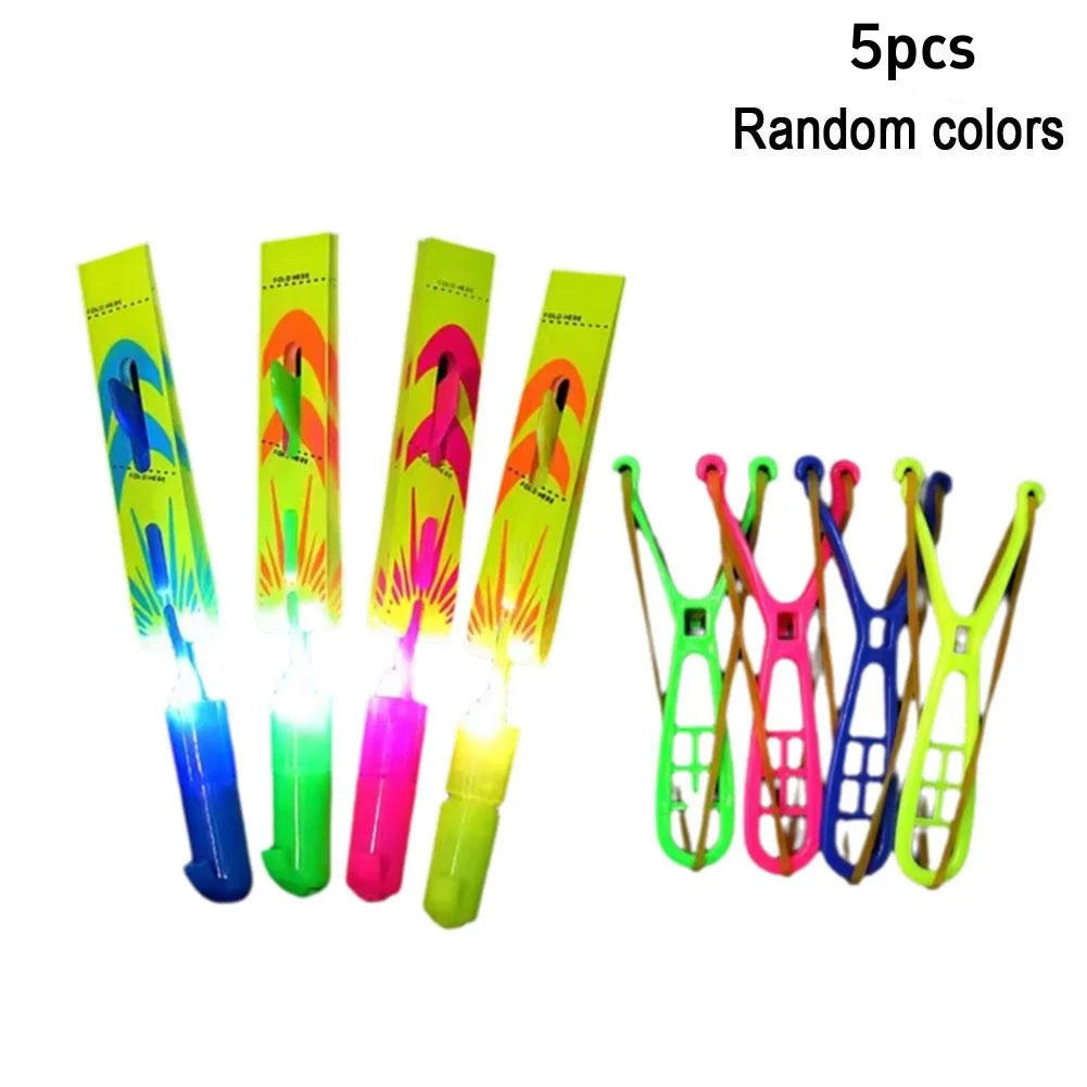 LED Slingshot Flying Copters Light-Up Toys for Kids