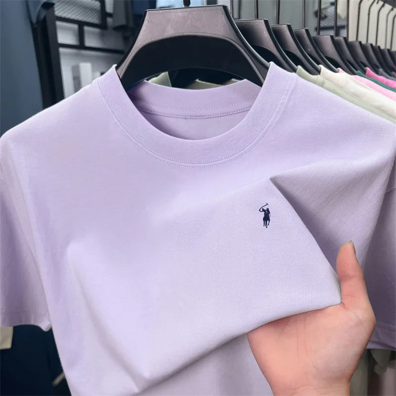 Cotton Men's Short Sleeve T-Shirt Casual Round Neck