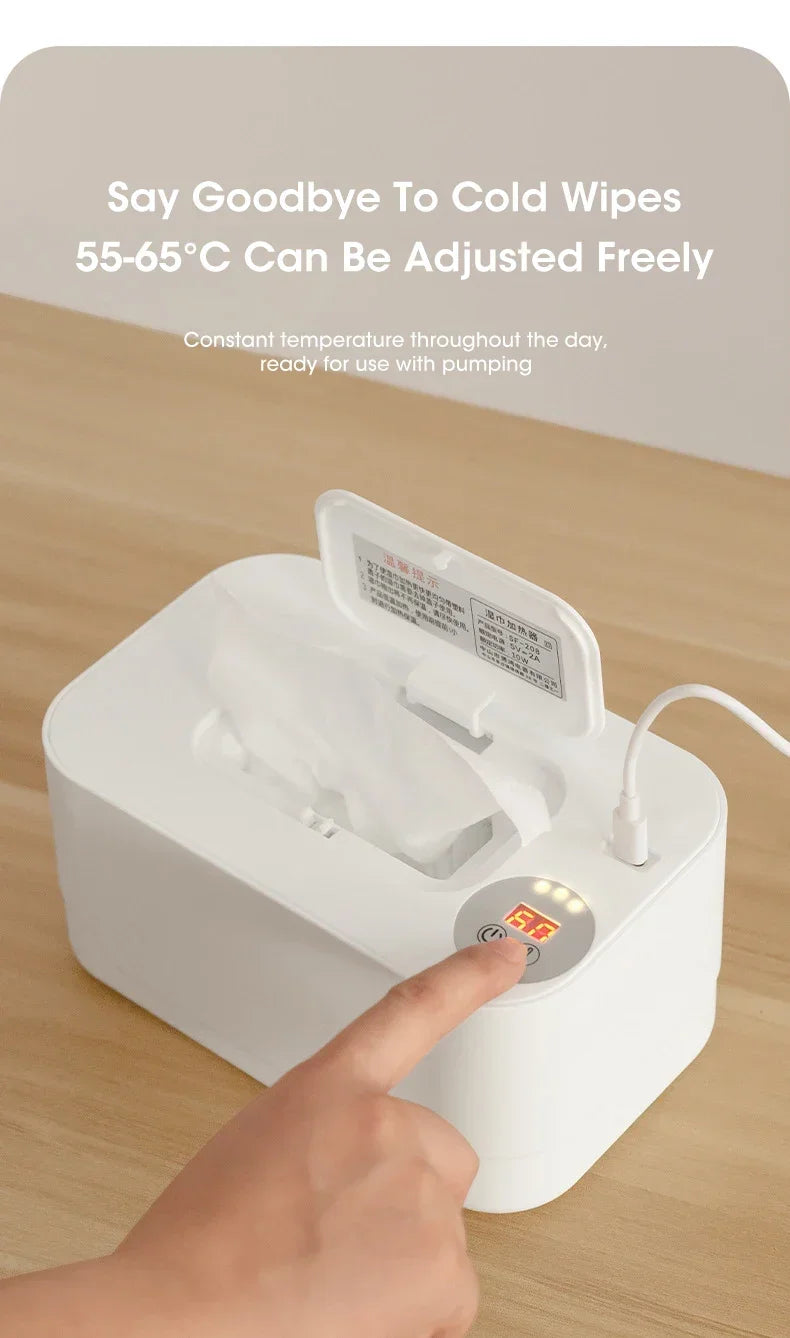 Baby Wipe Warmer with LED Display Portable USB Charge