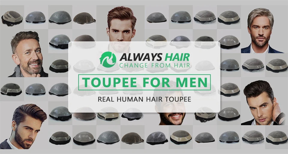 Fine Mono Men Short Toupee 5 Inch Indian Hair System
