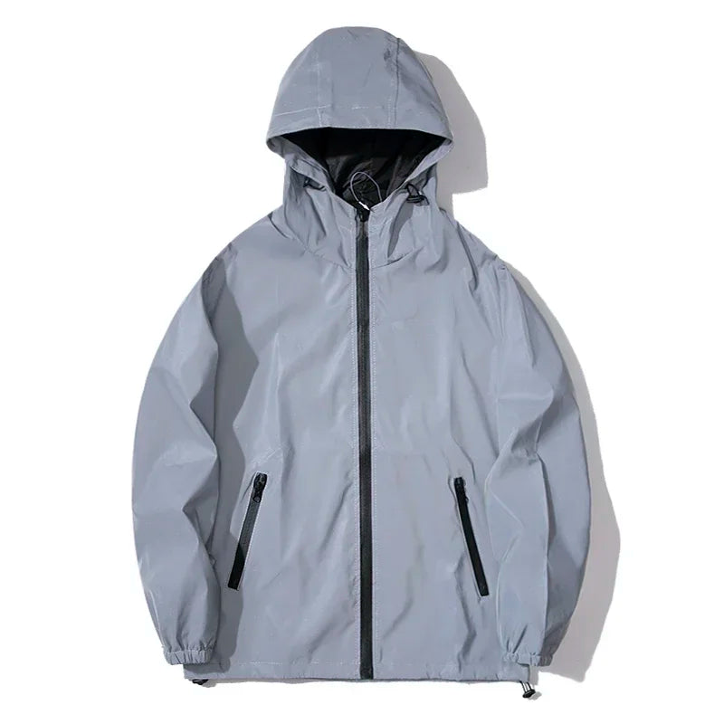 Reflective Polyester Jacket for Men Casual Style