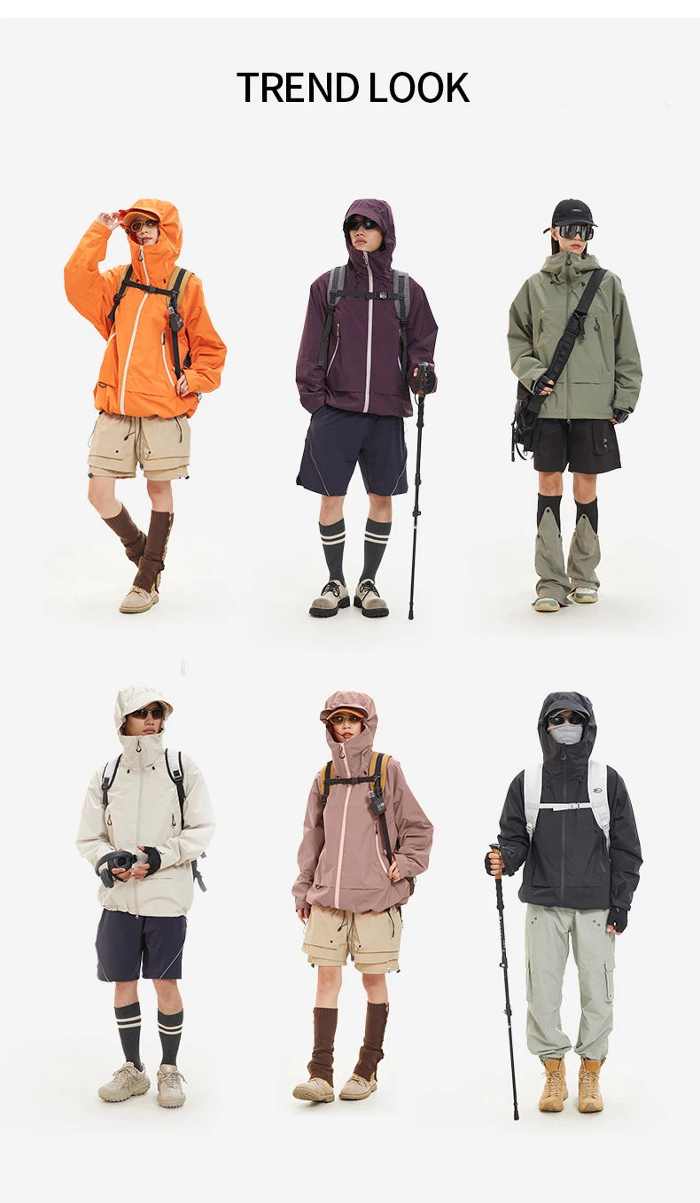 CHRLCK Waterproof Hiking Jacket Unisex Spring Autumn