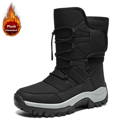 Men's Winter Ankle Boots Waterproof Plush Hiking Shoes