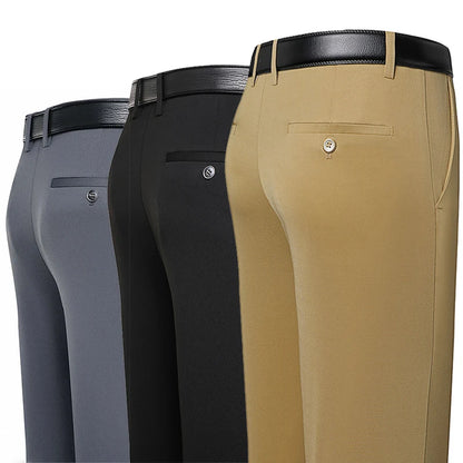 Men's Summer Casual Loose Straight Trousers Polyester