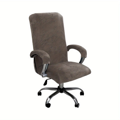 Velvet Plush Stretch Office Chair Cover Set