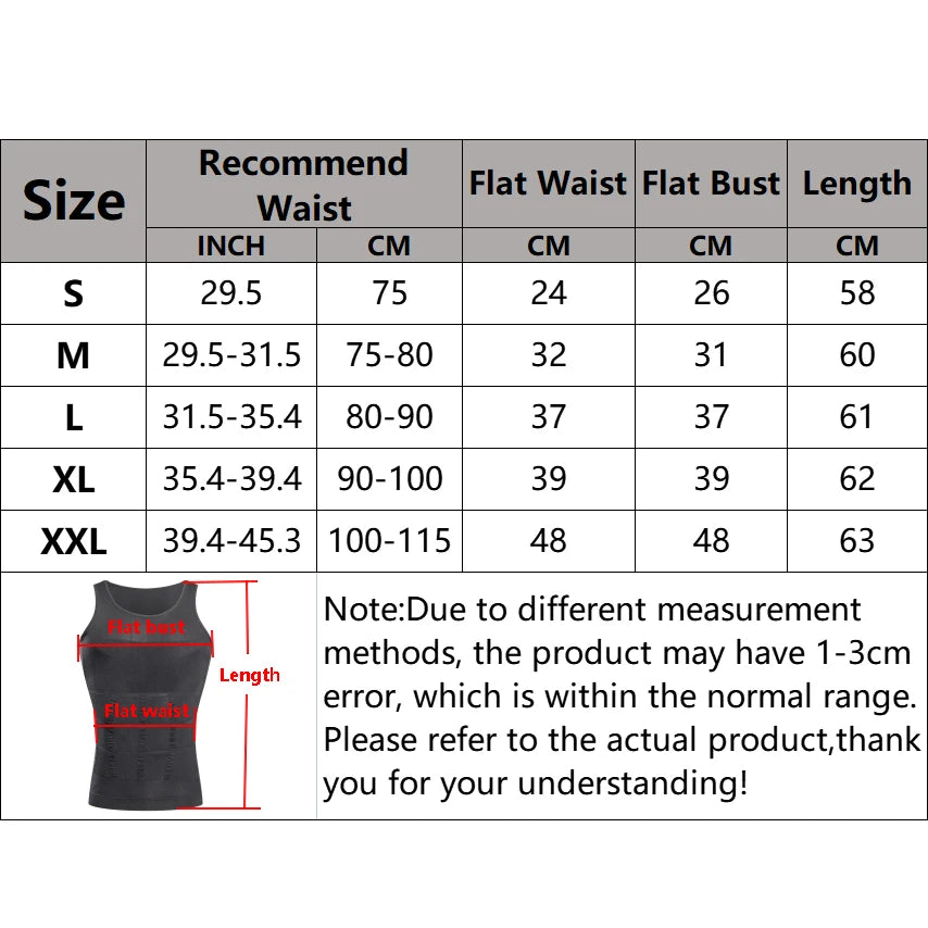 Men's Slimming Vest Body Shaper Corset in Nylon Elastane