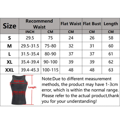 Men's Slimming Vest Body Shaper Corset in Nylon Elastane