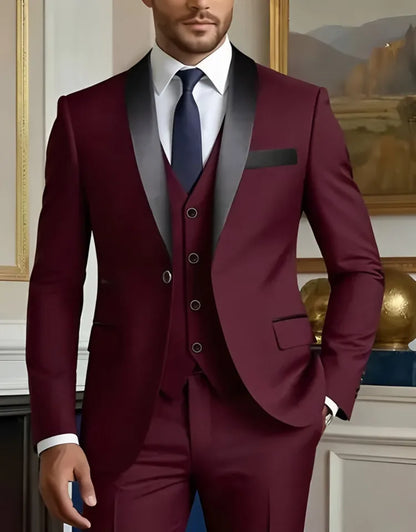 Slim Fit Black Tuxedo Suit Set for Men