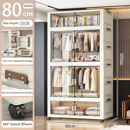 Multi-Layer Plastic Storage Cabinet for Home Use