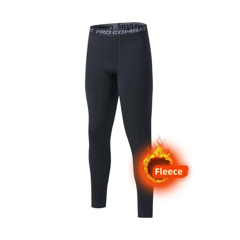 Men's Thermal Fleece Leggings Compression Pants 3XL