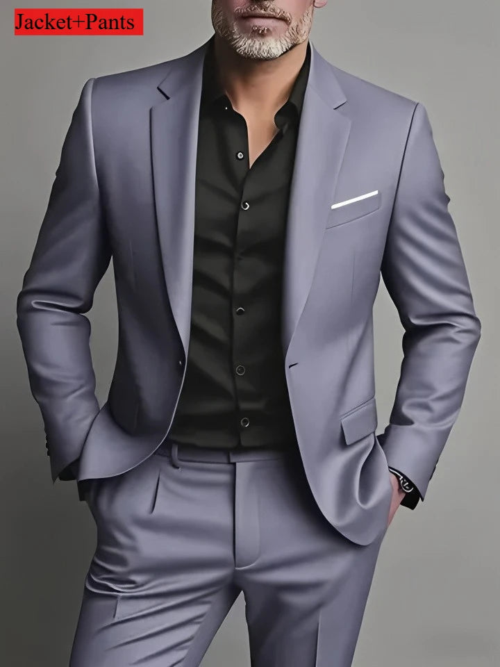 Slim Fit Black Tuxedo Suit Set for Men