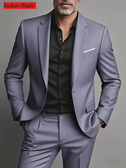 Slim Fit Black Tuxedo Suit Set for Men
