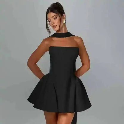 Avrilyaan Off Shoulder Backless A-line Mini Dress