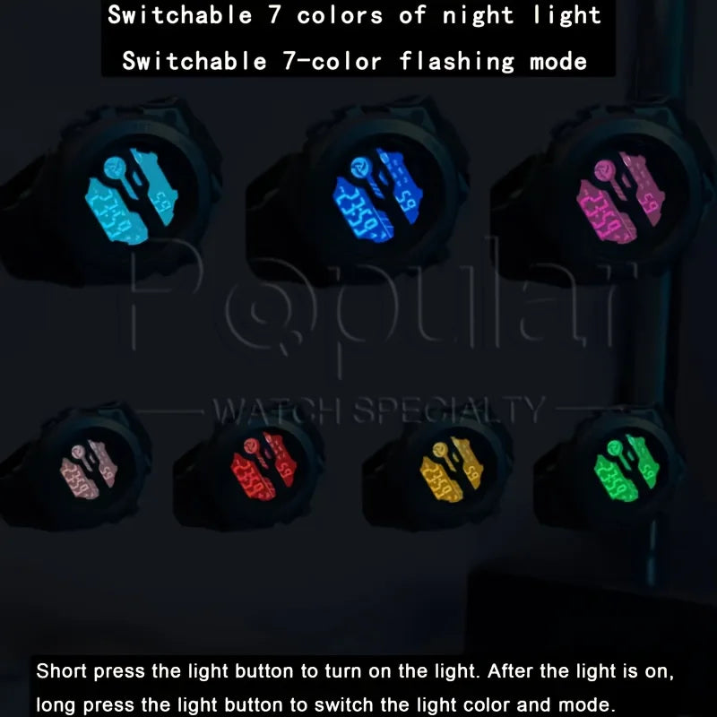Men's Digital Sports Watch -LED Display