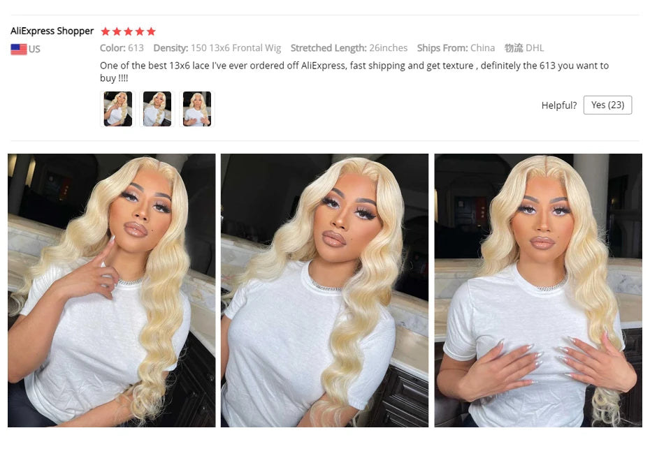 Honey Blonde Body Wave Lace Frontal Wig Brazilian Hair
