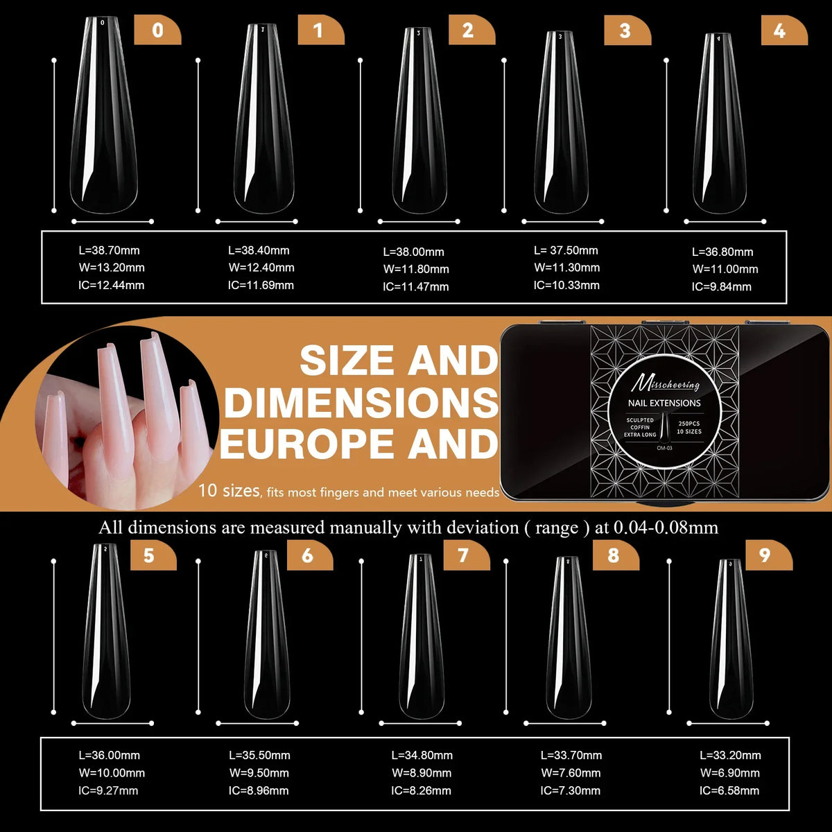 Soft Gel Full Cover Almond Fake Nails Box