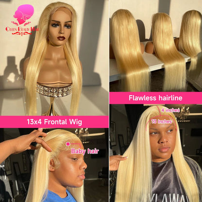 13x6 360 Lace Wig Human Hair Pre Plucked Blonde