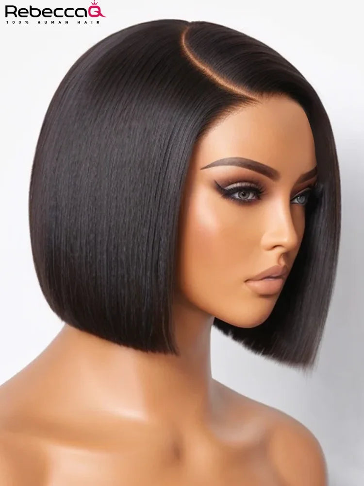 8 Inch Straight Bob Wig 100% Human Hair Natural Black