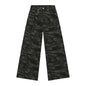 IEFB Vintage Camouflage Men's Loose Denim Jeans Old Blue