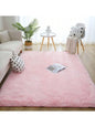 Black Plush Long-Pile Carpet, Soft Non-Slip Rug