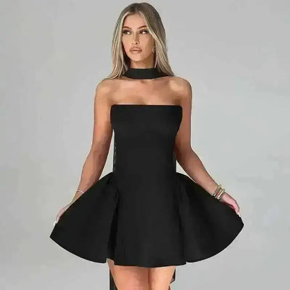 Avrilyaan Off Shoulder Backless A-line Mini Dress
