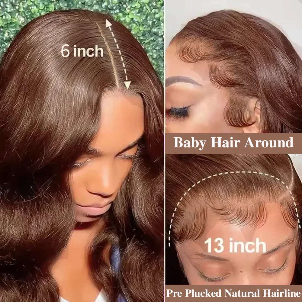 Body Wave Chocolate Brown 13x6 HD Lace Front Wig