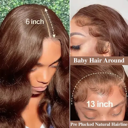 Body Wave Chocolate Brown 13x6 HD Lace Front Wig