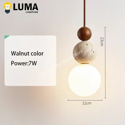 Yellow Travertine Pendant Light for Bedroom Kitchen