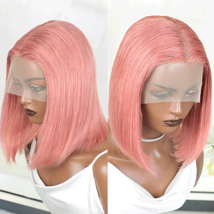 Short Straight Bob Wig 100% Human Hair Dark Purple