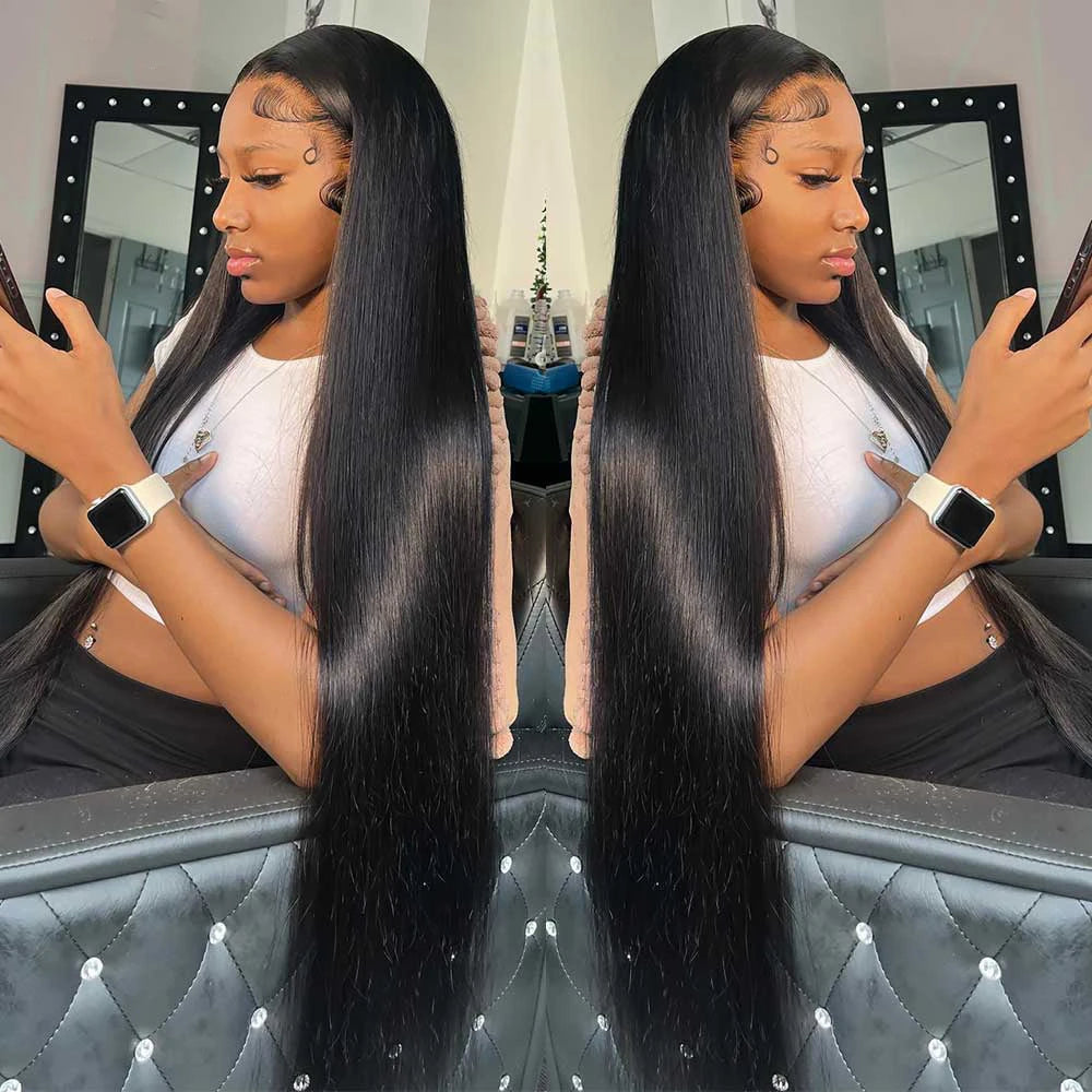 Hd Lace Frontal Wig 30 Inch Bone Straight Human Hair