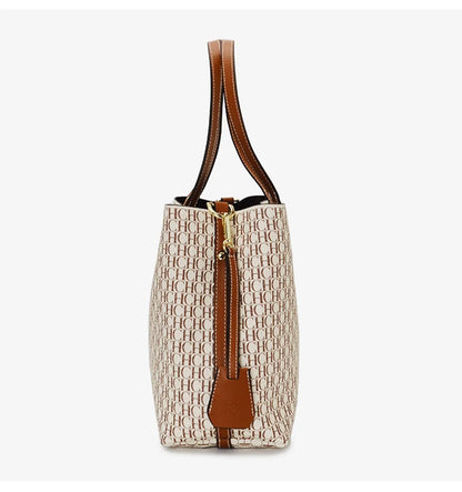 CH Women Monogram Print Shoulder Bag Large Capacity