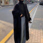 Thick Knee Length Open Knit Coat for Women