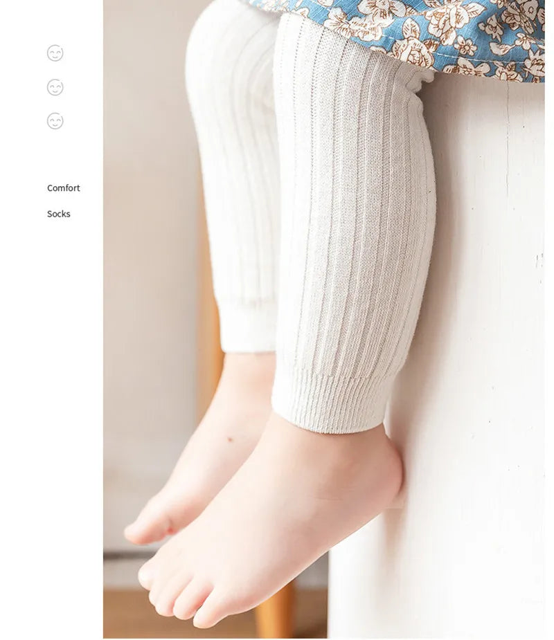 Cotton Stretch Baby Leggings with Side Stripe