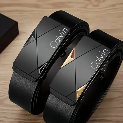 Men's PU Leather Automatic Buckle Belt