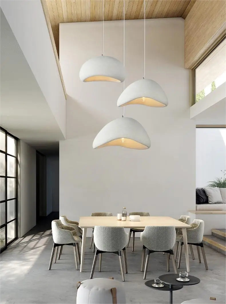 Nordic Wabi Sabi Pendant Lamp Brushed Nickel LED Chandelier