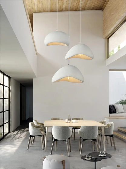 Nordic Wabi Sabi Pendant Lamp Brushed Nickel LED Chandelier
