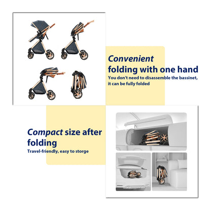 Lightweight 3 in 1 Baby Stroller Travel System