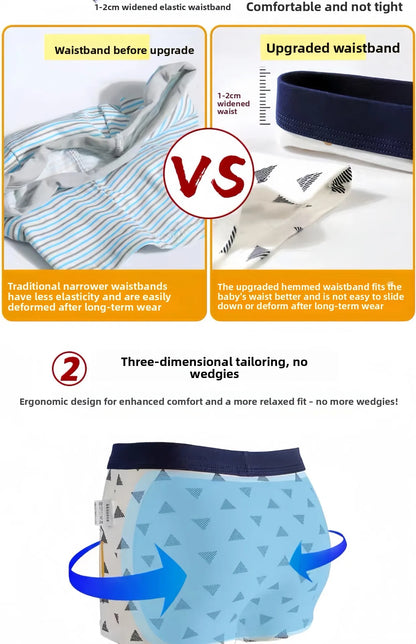 Boys Cartoon Boxer Briefs 95% Cotton 4-Pack