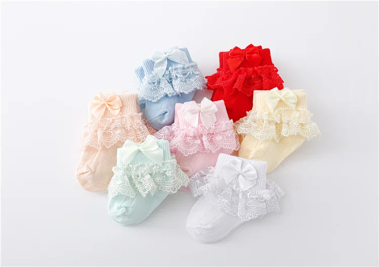 Cotton Lace Baby Socks for Girls 0-24 Months