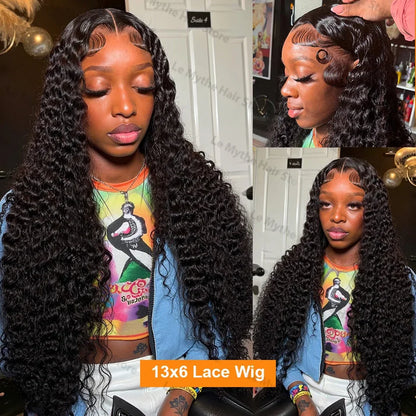 40 Inch Deep Wave Human Hair Lace Frontal Wig