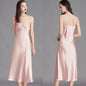 Long Sleeveless Satin Silk Nightgown for Women
