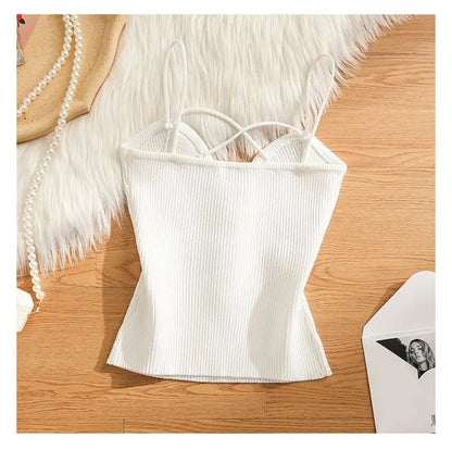 Knitted Camisole Tank Top for Women Summer Outerwear