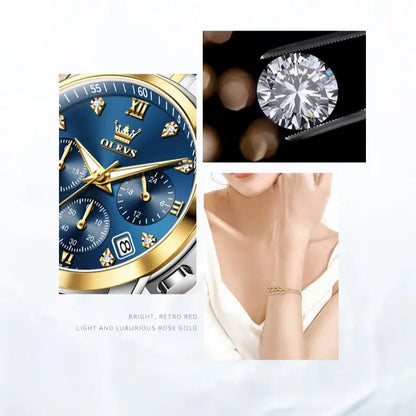 OLEVS 2858 Luxury Quartz Women Watch with Diamonds