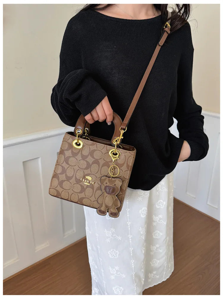 Vintage Monogram Handbag with Bear Charm