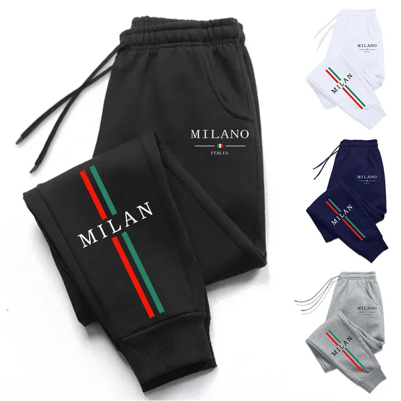 Men's Casual Sweatpants with Pockets in Black Grey Navy White