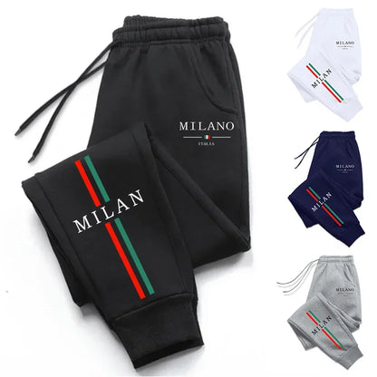 Men's Casual Sweatpants with Pockets in Black Grey Navy White
