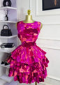 Floral Printed Sleeveless Ball Gown Dress for Women