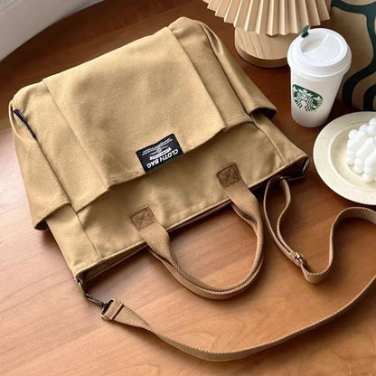 Canvas Large Capacity Commuter Shoulder Handbag